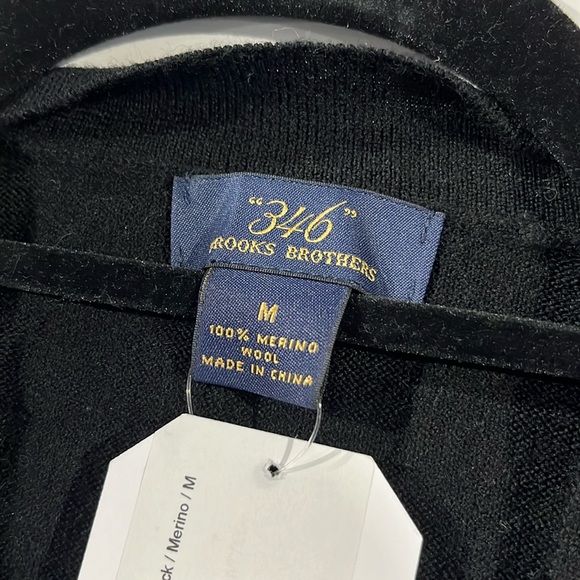 346 Brooks Brothers Black Merino Wool Buttoned Vest - Picture 7 of 7